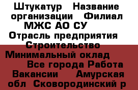 Штукатур › Название организации ­ Филиал МЖС АО СУ-155 › Отрасль предприятия ­ Строительство › Минимальный оклад ­ 35 000 - Все города Работа » Вакансии   . Амурская обл.,Сковородинский р-н